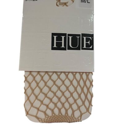 NWT HUE BOLD Fishnet Tights Size M/L Natural